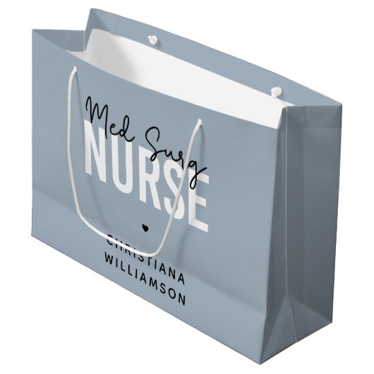 Grand Sac Cadeau Infirmière de surg sur mesure | Infirmière Médical (Devant Angle)