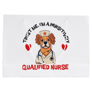 Grand Sac Cadeau Infirmière Qualifiée Pawsitively