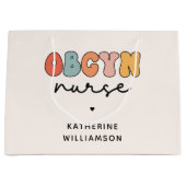 Grand Sac Cadeau Infirmière Retro OBGYN personnalisée (Devant)