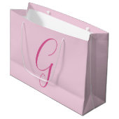 Grand Sac Cadeau Initial Letter Monogram Light Pink Plain Chic (Devant Angle)