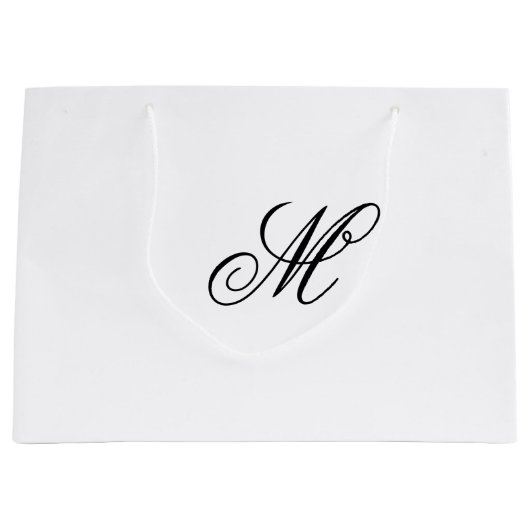 Grand Sac Cadeau Initiale de monogramme élégant (Devant)