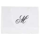 Grand Sac Cadeau Initiale de monogramme élégant (Dos)