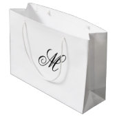 Grand Sac Cadeau Initiale de monogramme élégant (Dos Angle)