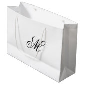Grand Sac Cadeau Initiale de monogramme élégant (Devant Angle)