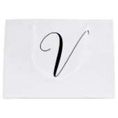 Grand Sac Cadeau Initiale de monogramme personnalisé script (Devant)