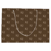 Grand Sac Cadeau Initiales Brown et beige Motif (Dos)