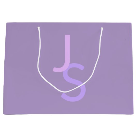 Grand Sac Cadeau Initiales chevauchantes modernes et monogrammées | (Devant)