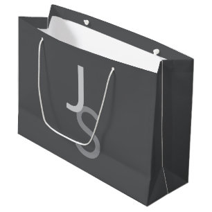 Grand Sac Cadeau Initiales chevauchantes modernes monogrammées   Gr