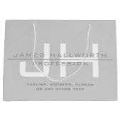 Grand Sac Cadeau Initiales monogrammées modernes (ou autre texte) G (Devant)