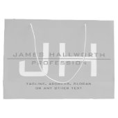 Grand Sac Cadeau Initiales monogrammées modernes (ou autre texte) G (Dos)