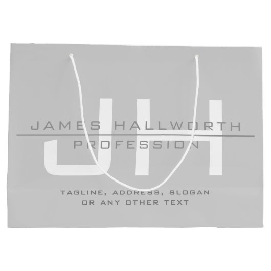 Grand Sac Cadeau Initiales monogrammes modernes (ou autre texte) Gr (Dos)