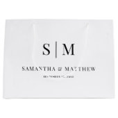 Grand Sac Cadeau Initiales simples et élégantes Mariage Sponsors (Devant)