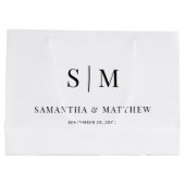 Grand Sac Cadeau Initiales simples et élégantes Mariage Sponsors (Dos)