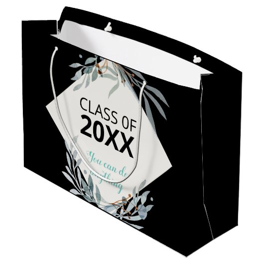 Grand Sac Cadeau Inspirational Botanical 2025 Graduation (Dos Angle)