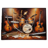 Grand Sac Cadeau Instruments de musique de nom personnalisé (Devant)