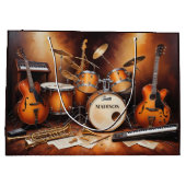 Grand Sac Cadeau Instruments de musique de nom personnalisé (Dos)