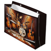 Grand Sac Cadeau Instruments de musique de nom personnalisé (Devant Angle)