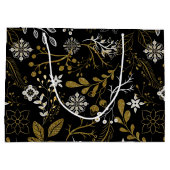 Grand Sac Cadeau Intricate floral pattern with gold and white  (Dos)