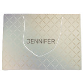 Grand Sac Cadeau Iridescente Moderne Luxueux Monogramme (Devant)