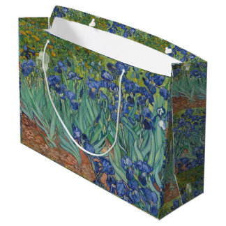 Grand Sac Cadeau Iris Bleu Vert Jaune Van Gogh
