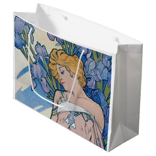 Grand Sac Cadeau Iris (Quatre Fleurs), Alphonse Mucha (Devant Angle)