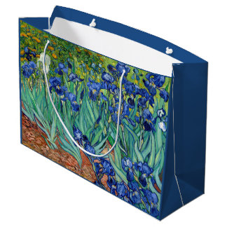 Grand Sac Cadeau Irises Vincent van Gogh Fleurs Peinture Art