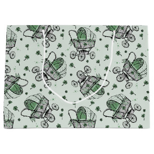 Grand Sac Cadeau Irish Baby Carriage St Patrick's Day Baby shower