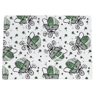 Grand Sac Cadeau Irish Baby Carriage St Patrick's Day Baby shower