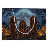Grand Sac Cadeau Irish Red Setter Halloween Éffrayant (Dos)