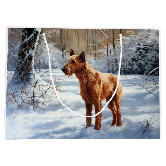 Grand Sac Cadeau Irish Terrier Laisser neiger Noël (Dos)