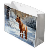 Grand Sac Cadeau Irish Terrier Laisser neiger Noël (Dos Angle)