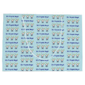 Grand Sac Cadeau It's Triplet Boys!, Triplet Babies Gift Wrap, (Dos)
