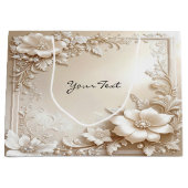Grand Sac Cadeau Ivory Flowers Gift Bag (Devant)