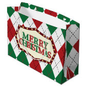 Grand Sac Cadeau Jacquard de Noël Motif (Dos Angle)