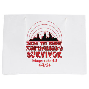 Grand Sac Cadeau J'ai survécu au tremblement de terre de New York T