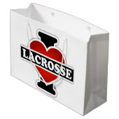 Grand Sac Cadeau J'aime la lacrosse (Dos Angle)