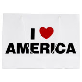 Grand Sac Cadeau J'aime l'Amérique (Dos)
