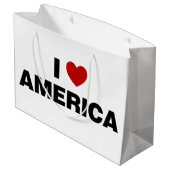 Grand Sac Cadeau J'aime l'Amérique (Dos Angle)