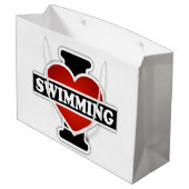 Grand Sac Cadeau J'aime nager (Dos Angle)