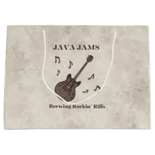 Grand Sac Cadeau Jam-Brasserie Rockin' Riffs-Coffee-Guitare-