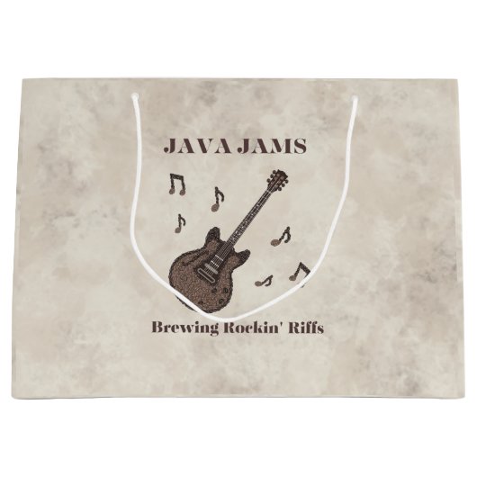 Grand Sac Cadeau Jam-Brasserie Rockin' Riffs-Coffee-Guitare- (Devant)