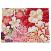 Grand Sac Cadeau Japonais KIMONO Textile, Floret Motif (Devant)