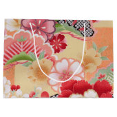 Grand Sac Cadeau Japonais KIMONO Textile, Floret Motif (Dos)