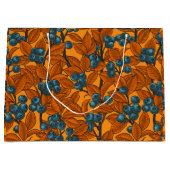 Grand Sac Cadeau Jardin aux bleuets, bleu et orange (Devant)