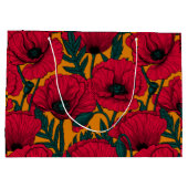 Grand Sac Cadeau Jardin aux coquelicots rouges (Dos)