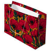 Grand Sac Cadeau Jardin aux coquelicots rouges (Devant Angle)
