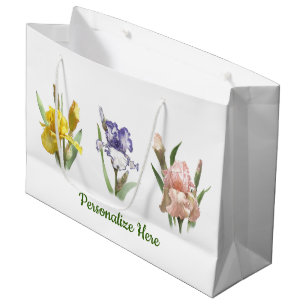 Grand Sac Cadeau Jardin aux fleurs d'Iris