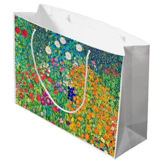 Grand Sac Cadeau Jardin aux fleurs, Gustav Klimt (Dos Angle)