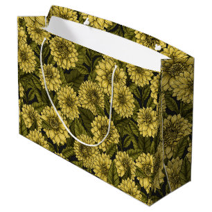 Grand Sac Cadeau Jardin de Dahlia jaune