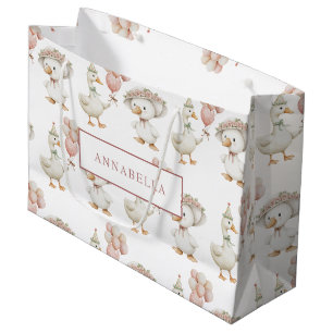 Grand Sac Cadeau Jardin de fleurs d'oie soie Champignons 1er annive